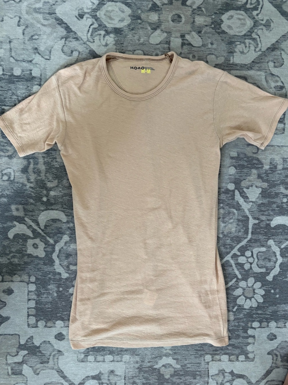Urban Outfitters KO+O 100% Cotton Fitted Crewneck Tee Beige NWOT M